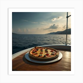 Pizza On A Boat 1 Art Print