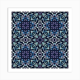 Abstract geometric pattern in pixel art style. 4 Art Print