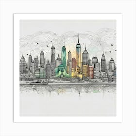 New York City Skyline 105 Art Print