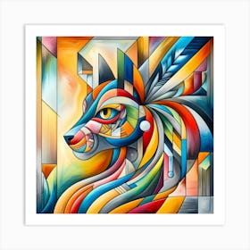 Abstract Wolf Art Print