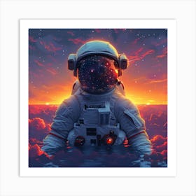 Astronaut In Space 4 Art Print