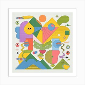 A Vector Illustration Of A Mix Of Geometric Shapes Pabnmmmrsa2vd7ccr5thzw S33ce2irs2qg3grsdlipwg Art Print