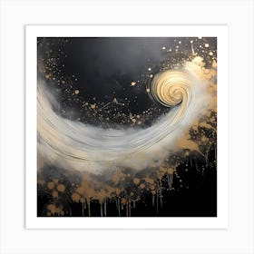 Ethereal Elegance: Crystalline Seas in Monochrome Harmony Art Print