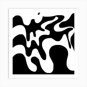 Retro Black And White Swirl Art Print