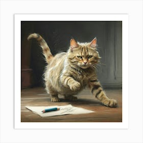 Cat Drawing 1 Art Print