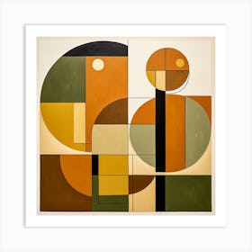 Abstract Shapes Warm Neutral Colors 3 Art Print