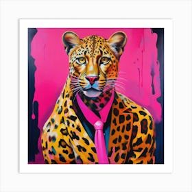 Leopard In Pink Art Print