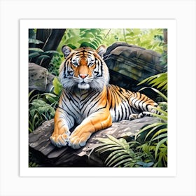 Tiger In The Jungle Art Print