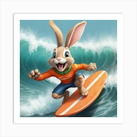 Surf Bunny Art Print