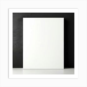 Mock Up Blank Canvas White Pristine Pure Wall Mounted Empty Unmarked Minimalist Space P (20) Art Print