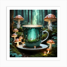 Coffee Cup In The Forest 3 Art Print