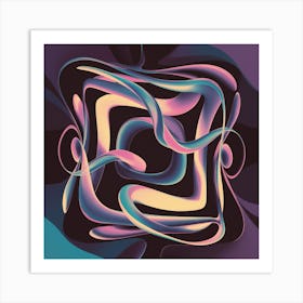 Vibrant Abstract Line Drawing With Bold Intersecting Strokes (19) Art Print