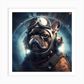 Frenchie In Space Art By Csaba Fikker 016 Art Print