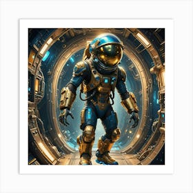 Alien Astronaut In Space Art Print