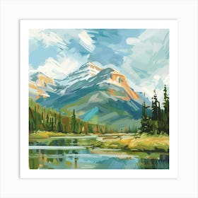 Canadian Mountain Landscape Painting Art Print