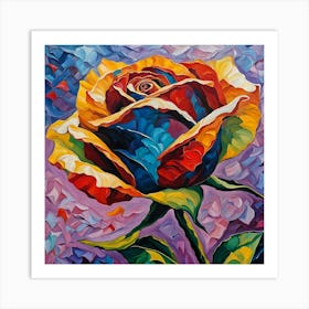 Single rose abstract Art Print