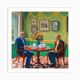 David Hockney Style. British Tea Room Series 4 Art Print