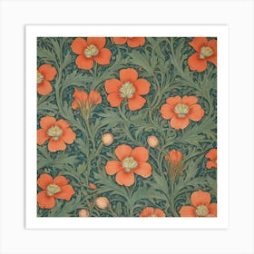 William Morris Poppy art print Art Print