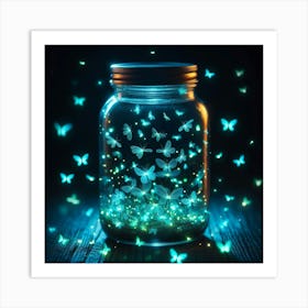 Jar Of Butterflies 2 Art Print