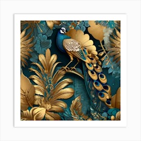 Peacock Wallpaper Art Print