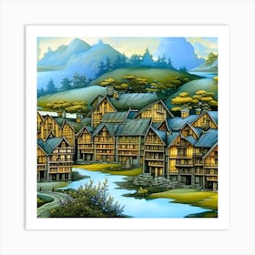 Chinese Village 2 Art Print