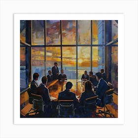 Meeting At Sunset Art Print