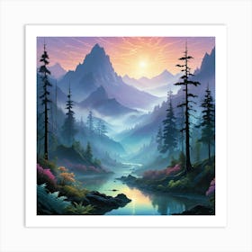 The Soft Glow Of Dawn Peak Art Print