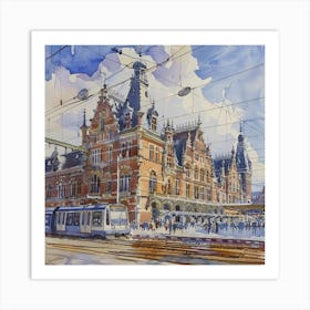 Amsterdam Central Station: Series. Water Colour Art Print