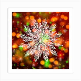 Ice Crystal Crystal Snowflake Bokeh Art Print