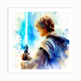 Luke Skywalker Watercolor Art Print