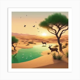 919301 A Picture Of A Green Oasis In The Middle Of A Des Xl 1024 V1 0 Art Print