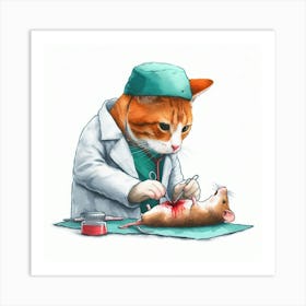 Doctor Cat 1 Art Print