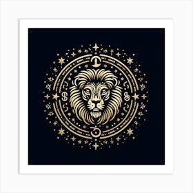 A Zodiac symbol, A Lion 1 Art Print