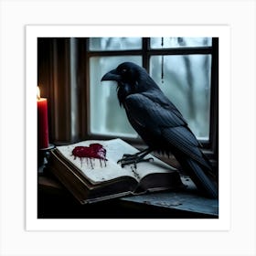 Poe's Library Art Print