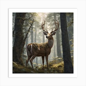 Deer In The Forest 116 Art Print