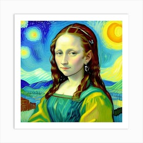 The Classic Mona Lisa with a Youthful Twist Art Print