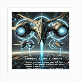 A Futuristic Sci Fi Scene Featuring Serpentis Class Bombers Art Print