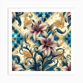 Mosaic Lily 3 Art Print