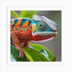 Vibrant Chameleon in its Natural Habitat Art Print