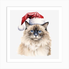 Santa Claus Cat 13 Art Print