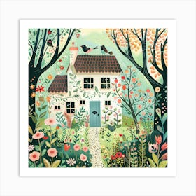 Cottage In The Woods Art Print