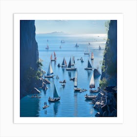 Cliffs And Sails Art Print