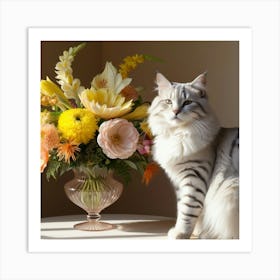 Cat In A Vase Art Print