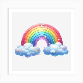 Rainbow And Clouds Art Print