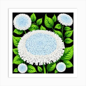 Blue Chrysanthemum Art Print