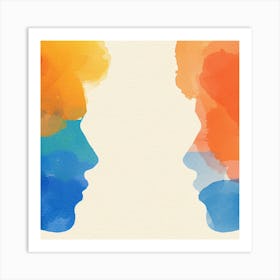 Portrait Of Two People Art Print