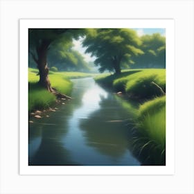 River In The Forest 41 Art Print