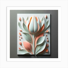 3d Flower Wall Art Art Print