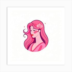 Girl With Pink Hair Art Print