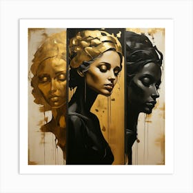 Gold And Black 4 Art Print